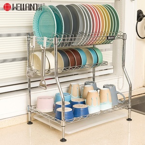 DIY 3 Tiers Patent Metal Kitchen <strong>Plate</strong> <strong>Rack</strong> , Dish <strong>Rack</strong> and Drainboard on Tabletop - Product Image 3