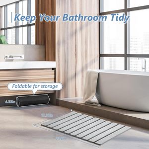 Tapis de bain pliable en pierre, antidérapant, super absorbant, séchage rapide, tapis de sol pour salle de bain, tapis de bain en pierre de diatomite - Product Image 6