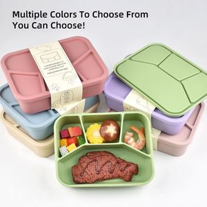 Bpa Free Custom Food Snack Storage Girls Silicone <b>Lunch</b> <b>Box</b> Bento <b>Lunch</b> <b>Box</b> for Kids - Product Image 2