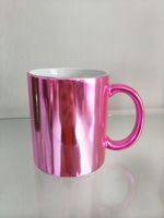 Mug en céramique de 11 oz, qualité 3A, électroplaqué, sublimation, passe au lave-vaisselle et au micro-ondes, logo personnalisable pour cadeaux promotionnels