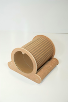 USMILEPET Maison pour chat en chêne naturel, lit pour chat, griffoir en carton, tunnel pour chat, lit combiné, grotte pour chat, pour chaton d'intérieur