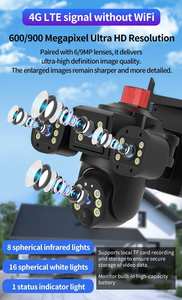 V380 360 градусов 9 Мп уличная 3-экранная камера с Wi-Fi и PTZ-камерой - Product Image 4