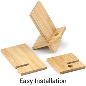 2 gói tre điện thoại di động đứng, điện thoại bằng gỗ chủ Tablet bàn đứng với sạc lỗ, gỗ điện thoại di động bảng bảng đứng - Product Image 4