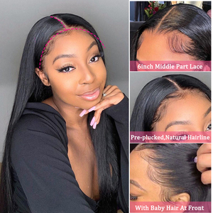 Perruque Lace Front Transparente 360 Haute Définition Sans Colle Cheveux Vierge Brésiliens 100% Naturels Longue Longueur pour Femme - Product Image 4