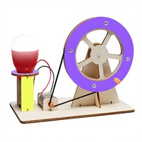 Générateur en bois à manivelle DIY, mini-projet scientifique, mini-experiment de physique, assemblage artisanal, jouet scientifique pour enfants