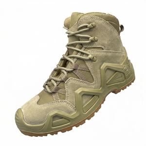 Bottes de combat en cuir YearningLeather avec protection des orteils en acier, semelle intermédiaire renforcée, résistantes aux perforations, imperméables, respirantes et légères - Product Image 2