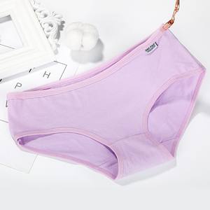 Usine directe dames coton mi-taille slips Simple Sexy haute qualité mi-taille culotte sans couture dentelle Transparent nœud court - Product Image 2