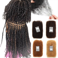 Capelli Afro Kinky Brasiliani in Bulk, 100% Vergini, per Extension con Pizzo, 50g, per Dreadlocks e Treccine