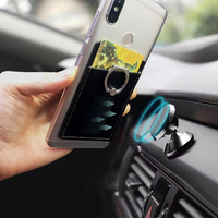 Poche portefeuille en cuir Pu approvisionnement d'usine personnaliser le logo pochette d'identification de crédit pochette porte-carte de téléphone manches avec anneau