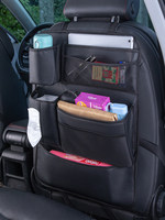 Sac de rangement suspendu pour voiture en tissu Oxford et cuir, organiseur de siège arrière, protection anti-coup de pied, plateau multifonctionnel pour iPad/tablette