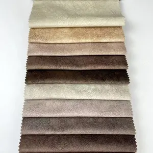 Amostra grátis 100% poliéster impresso tecido de veludo como estofos de couro tecido falso couro sofá tecido para venda