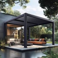 Pergola de jardin motorisée rétractable en alliage d'aluminium, étanche IP67, résistante au vent (180-220 km/h), facile à installer