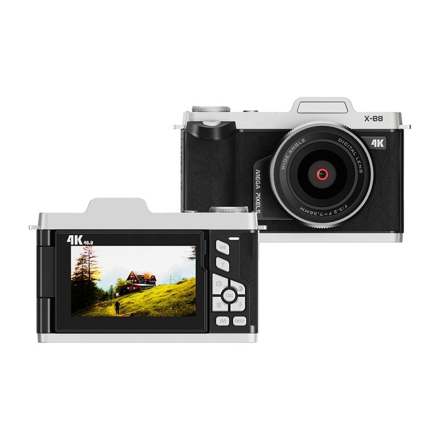 Flip Cover Retro 64MP CMOS 18x Optical Zoom 3.0 Inch IPS Panel 4K Video Vlog Digital Camera 1800mAh Rechargeable Battery