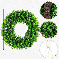 Guirlande de verdure artificielle en buis de haute qualité pour décoration de Noël, porte d'entrée, ferme, maison, mariage, remise de diplôme, décoration murale