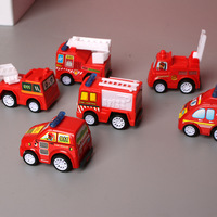 Set de 6 Carritos de Juguete a Fricción Modelo de Vehículo Camión de Bomberos Taxi Mini Carros de Regalo para Niños