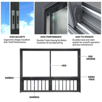 Fenêtre coulissante horizontale multi-rails en aluminium EEHE NFRC CSA, acoustique, à double vitrage, pour appartement urbain et résidence
