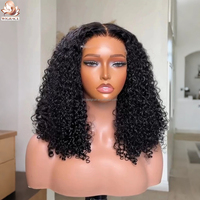 Perruque bouclée Pixie volumineuse en cheveux humains vierges bruts à cuticules alignées, densité 220 %, sans colle, avec dentelle frontale HD SDD, pour femmes, vente en gros