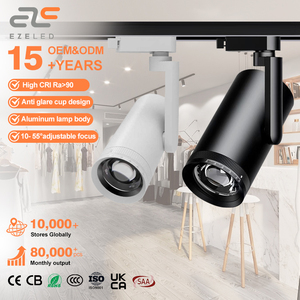 Projecteur LED sur rail dimmable anti-éblouissement 15W 25W 30W 35W, directement de l'usine, pour bureaux, hôtels et restaurants - Product Image 1