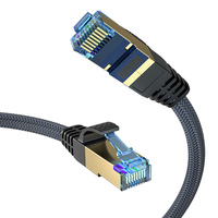 Nylon CAT8 RJ45 40Gbps 2000MHz 28/26AWG Jaringan Lan CAT8 Kabel Patch Ethernet Cable/10/15/20M