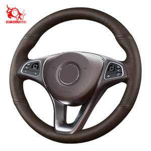 Funda de Volante de Cuero Marrón para <span class=keywords><strong>Mercedes</strong></span> Benz <span class=keywords><strong>Clase</strong></span> E <span class=keywords><strong>Estate</strong></span>, <span class=keywords><strong>Clase</strong></span> <span class=keywords><strong>C</strong></span>, GLA, C350e, GLC - Product Image 3