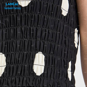 Vestido de mujer personalizado cuello cuadrado sin mangas espalda tela de alta calidad ropa de fiesta de noche al por mayor - Product Image 5