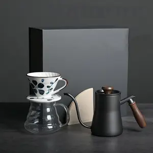 Mesin Penggiling Dripper Bean Drip Gooseneck Ketel Etiopia Arab Turki Oromo Kopi Kit Kopi Kotak Hadiah Set Kopi