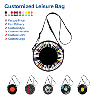 Tas Selempang Klasik Custom, Santai, Portabel, Tali Dapat Disesuaikan, Resleting, Bordir Logo Custom, Warna OEM ODM, Kasual