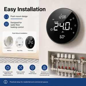 Thermostat intelligent numérique Wi-Fi à contrôle de température direct usine pour Villa, Salle de bain, Hôtel, Maison - Product Image 5