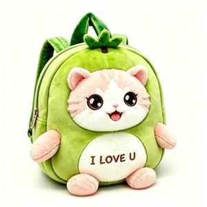 Custom Avocado <b>Cat</b> Plush <b>Backpack</b> for Kids-Cute Cartoon Toddler <b>Backpack</b> Unisex Halloween Design - Product Image 3