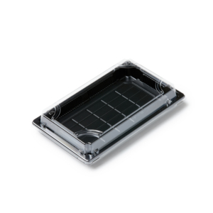 Ensemble de plateaux à sushi noirs jetables, assiettes en plastique PP pour restaurant, vaisselle de fête, plateau rectangulaire avec couvercle - Product Image 4