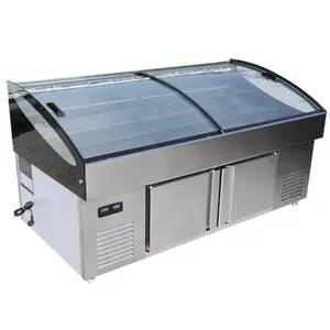 energy saving commercial new style BBQ chest fridge for restaurant freezing meat with size customized and glass sliding door