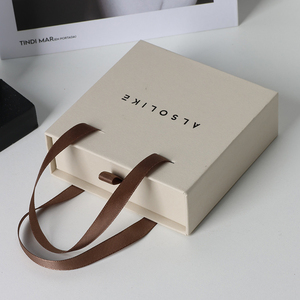 Luxury Designs Drawer Sliding Packaging Packing Drawer Sliding <b>Gift</b> <b>Box</b> with Ribbon Handle - Product Image 3
