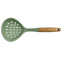 Nouvel ensemble d'ustensiles de cuisine 6 pièces en silicone avec manche en bois – Louche, pince, spatule, fouet – Robuste, sans BPA, qualité alimentaire – Cadeau idéal pour la cuisine