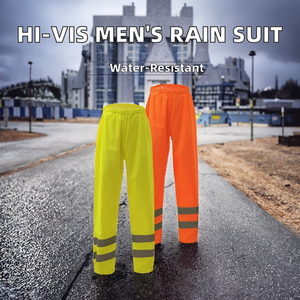 Overol de Seguridad Reflectante Impermeable de Alta Visibilidad Personalizado para Hombre, Traje de Lluvia de PE al por Mayor - Product Image 3