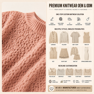 Maglione da <span class=keywords><strong>Donna</strong></span> OEM con Collo Alto, <span class=keywords><strong>Pizzo</strong></span> Traforato, Misto Lana e Cashmere - Product Image 2