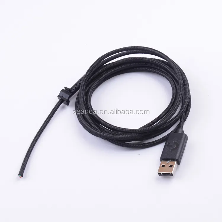 Hot selling Nylon braided mouse keyboard cable Usb 2.0 Am to open extension Cable