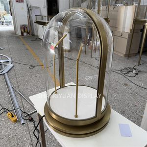 Hình dạng độc đáo Arc Glass Bìa Showcase kim loại thép không gỉ đồ trang sức cửa hàng truy cập hiển thị với cực Spotlight - Product Image 6