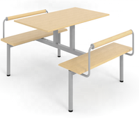 Nouvelle conception 2026 : Ensemble table et chaises en acier durable pour restaurant rapide et cantine hospitalière (4 personnes)