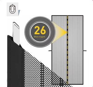 Cortina <span class=keywords><strong>de</strong></span> puerta <span class=keywords><strong>de</strong></span> pantalla <span class=keywords><strong>de</strong></span> ventana <span class=keywords><strong>de</strong></span> hogar moderna tira magnética antimosquitos <span class=keywords><strong>de</strong></span> verano para fábrica <span class=keywords><strong>de</strong></span> poliéster autoadhesivo <span class=keywords><strong>de</strong></span> Velcro - Product Image 2
