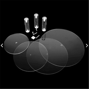 XLR Novo 4 Tier Round Acrílico <span class=keywords><strong>Rack</strong></span> Cupcake De Casamento Suporte Transparente Padaria Fisplay Gabinete Acrílico Tubo Bolo Sobremesa Stands - Product Image 6