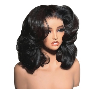 Pelucas de Cabello Humano Natural Vietnamita al por Mayor, Onduladas Cortas y Voluminosas, Pre-Plucked, Sin Pegamento, con Encaje Frontal Transparente - Product Image 5