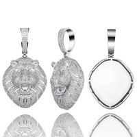 Nouveau pendentif tête de lion en zircon, style hip hop, bicolore, pour homme, accessoires de bijoux, série de colliers