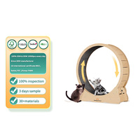 Roue d'exercice silencieuse en bois pour chat, tapis roulant pour chats d'intérieur avec griffoir, jouet de fitness, équipement d'exercice pour animaux de compagnie