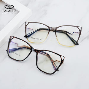 Monturas de Gafas Cat Eye FalaiEr TR87059 con Protección Anti Luz Azul para Mujer, Montura Completa, Lentes AC, Estilo Europeo - Product Image 3