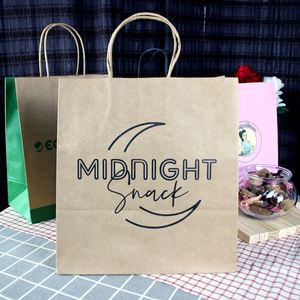Sacs en papier kraft recyclé avec logo personnalisé imprimé, emballage écologique, sacs en papier de qualité - Product Image 3