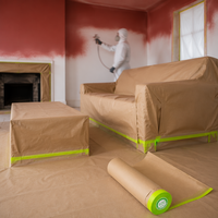 Ruban adhésif haute qualité résistant aux hautes températures, autocollant en papier kraft, film de masquage imperméable et résistant à la chaleur pour la peinture