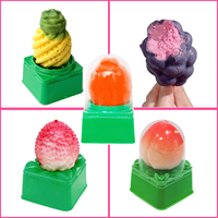 PoPI CAT OEM ODM Cetakan Kustom 3D Es Krim Isi Nanas Anggur Jeruk Leci Persik Buah Tropis 75g Beku Pasokan Grosir