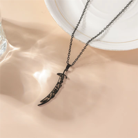 Pendentif Émail Coranique en Acier Inoxydable, Forme de Scimitar Creux Zulfiqar, Thème Ali Chia, Bijou de Mode, Vente en Gros