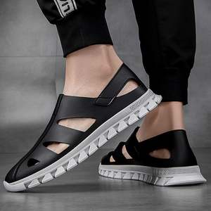 Sandalias Planas de Verano con Suela Blanda, Diseño Casual sin Cordones, Agujeros Perforados, Zapatos de Playa Transpirables y Frescos para Conducir, PVC/PU/EVA - Product Image 3