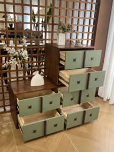 Gabinete Carmen de Estilo Moderno de Mediados de Siglo, Gabinete de Almacenamiento Lateral de Madera Sólida para Muebles del Hogar, Diseño Retro - Product Image 4